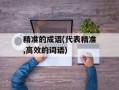 精准的成语(代表精准,高效的词语)