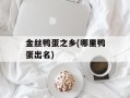 金丝鸭蛋之乡(哪里鸭蛋出名)