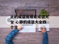 止的成语有哪些成语大全 心静的成语大全四个字