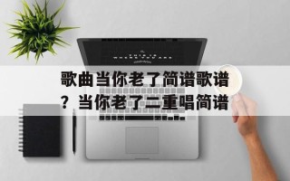 歌曲当你老了简谱歌谱？当你老了二重唱简谱