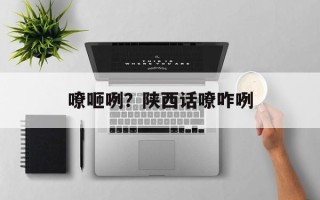 嘹咂咧？陕西话嘹咋咧