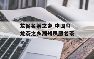 龙谷名茶之乡 中国乌龙茶之乡潮州凤凰名茶
