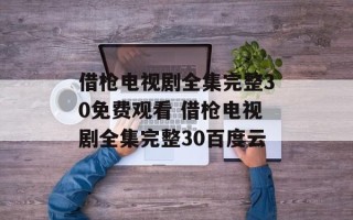 借枪电视剧全集完整30免费观看 借枪电视剧全集完整30百度云