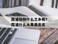 霞浦俗称什么之乡呢？霞浦什么水果最出名