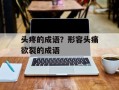 头疼的成语？形容头痛欲裂的成语