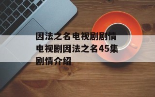 因法之名电视剧剧情 电视剧因法之名45集剧情介绍