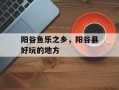 阳谷鱼乐之乡，阳谷县好玩的地方