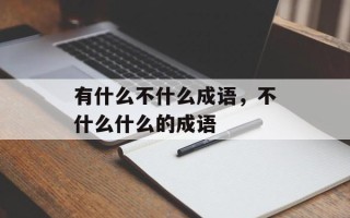 有什么不什么成语，不什么什么的成语