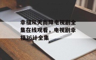 幸福从天而降电视剧全集在线观看，电视剧幸福36计全集