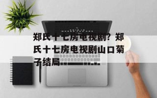 郑氏十七房电视剧？郑氏十七房电视剧山口菊子结局