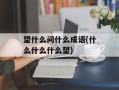 望什么问什么成语(什么什么什么望)