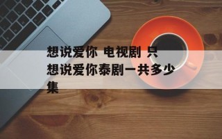 想说爱你 电视剧 只想说爱你泰剧一共多少集