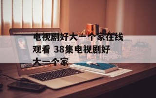 电视剧好大一个家在线观看 38集电视剧好大一个家