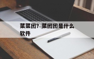 菜菜团？菜团团是什么软件