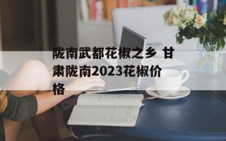 陇南武都花椒之乡 甘肃陇南2023花椒价格