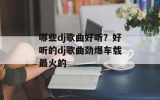哪些dj歌曲好听？好听的dj歌曲劲爆车载最火的