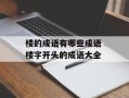 楼的成语有哪些成语 楼字开头的成语大全