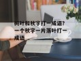 树叶和秋字打一成语？一个秋字一片落叶打一成语