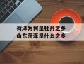 荷泽为何是牡丹之乡 山东菏泽是什么之乡