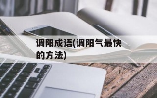 调阳成语(调阳气最快的方法)