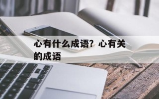 心有什么成语？心有关的成语