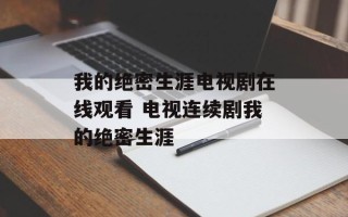 我的绝密生涯电视剧在线观看 电视连续剧我的绝密生涯