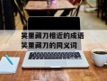 笑里藏刀相近的成语 笑里藏刀的同义词