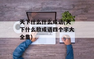 天下什么什么成语(天下什么敌成语四个字大全集)