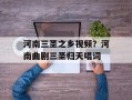 河南三圣之乡视频？河南曲剧三圣归天唱词