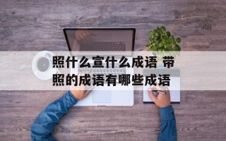 照什么宣什么成语 带照的成语有哪些成语