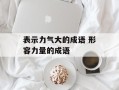 表示力气大的成语 形容力量的成语