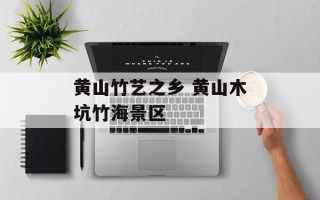 黄山竹艺之乡 黄山木坑竹海景区