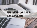 阿妹的芒果之乡？海南芒果之乡是哪里